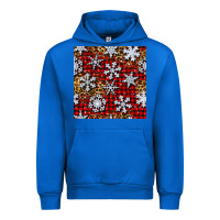 Cobalt christmas snow crystals with plaid seamless pattern Urban Hoodie - BundleAndBundleShop