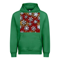 Emerald christmas snow crystals with plaid seamless pattern Urban Hoodie - BundleAndBundleShop