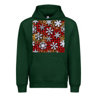 Forest Green christmas snow crystals with plaid seamless pattern Urban Hoodie - BundleAndBundleShop