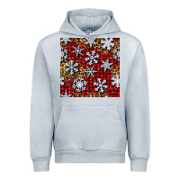 Heather Grey christmas snow crystals with plaid seamless pattern Urban Hoodie - BundleAndBundleShop