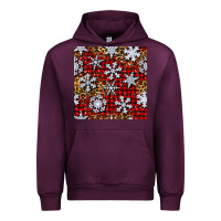 Mauve Wine christmas snow crystals with plaid seamless pattern Urban Hoodie - BundleAndBundleShop