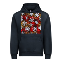 Navy christmas snow crystals with plaid seamless pattern Urban Hoodie - BundleAndBundleShop