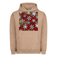 Pigment Burro christmas snow crystals with plaid seamless pattern Urban Hoodie - BundleAndBundleShop
