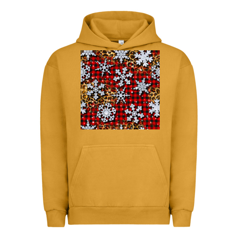 Christmas Snow Crystals With Plaid Seamless Pattern Urban Hoodie by BundleAndBundleShop | Teevron
