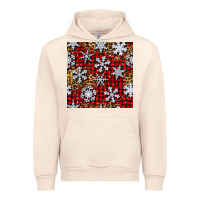 Sandshell christmas snow crystals with plaid seamless pattern Urban Hoodie - BundleAndBundleShop