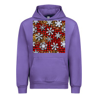 Tulip christmas snow crystals with plaid seamless pattern Urban Hoodie - BundleAndBundleShop