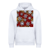 White christmas snow crystals with plaid seamless pattern Urban Hoodie - BundleAndBundleShop