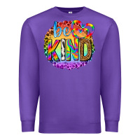 Purple be kind with heart ballons Premium Sweatshirt - texasbilliewilder