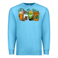 Ocean Blue sloth coffee cups Premium Sweatshirt - Zillion Design Studio