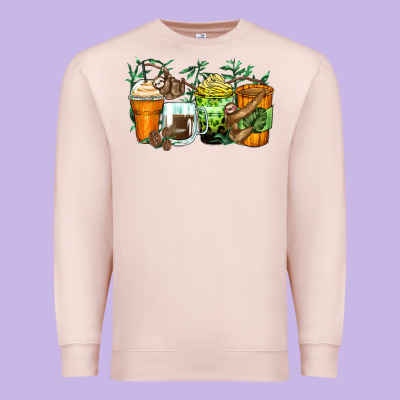 Premium Sweatshirt sloth coffee cups