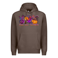 Coffee peace love halloween Premium Hoodie - AdoDesignShop