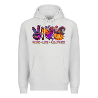 Dove Grey peace love halloween Premium Hoodie - AdoDesignShop