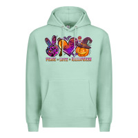 Seafoam peace love halloween Premium Hoodie - AdoDesignShop