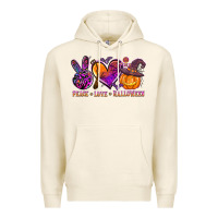 Tofu peace love halloween Premium Hoodie - AdoDesignShop