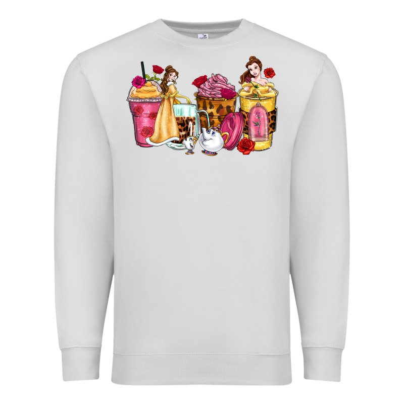 Princess Cartoon Coffee Cups Premium Sweatshirt by Zillion Design Studio | Teevron