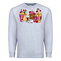 Heather Grey princess cartoon coffee cups Premium Sweatshirt - Zillion Design Studio