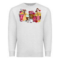 Oatmeal Heather princess cartoon coffee cups Premium Sweatshirt - Zillion Design Studio
