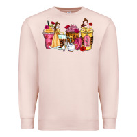 Pale Pink princess cartoon coffee cups Premium Sweatshirt - Zillion Design Studio