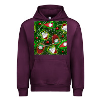 Mauve Wine christmas gnomes seamless pattern Urban Hoodie - BundleAndBundleShop