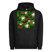 Pigment Black christmas gnomes seamless pattern Urban Hoodie - BundleAndBundleShop
