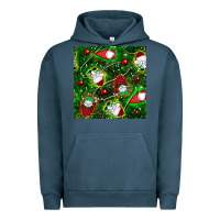 Pigment Midnight Navy christmas gnomes seamless pattern Urban Hoodie - BundleAndBundleShop
