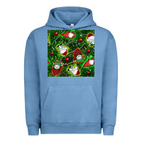 Pigment Pebble Blue christmas gnomes seamless pattern Urban Hoodie - BundleAndBundleShop