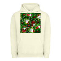 Pigment Pistachio christmas gnomes seamless pattern Urban Hoodie - BundleAndBundleShop