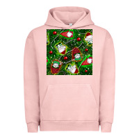 Pigment Salmon christmas gnomes seamless pattern Urban Hoodie - BundleAndBundleShop