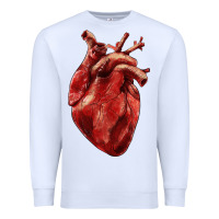 White Anatomical heart Premium Sweatshirt - RanaPortraitStore