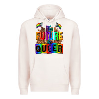 Pale Pink the fuuture is queer Premium Hoodie - AdoDesignShop