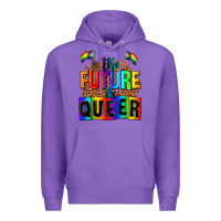 Purple the fuuture is queer Premium Hoodie - AdoDesignShop