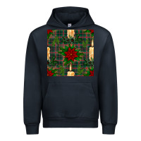 Navy christmas candle and ornaments seamless pattern Urban Hoodie - BundleAndBundleShop