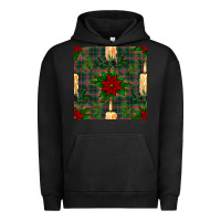 Pigment Black christmas candle and ornaments seamless pattern Urban Hoodie - BundleAndBundleShop