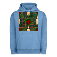 Pigment Pebble Blue christmas candle and ornaments seamless pattern Urban Hoodie - BundleAndBundleShop