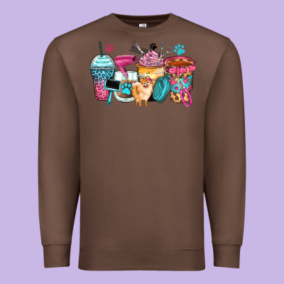 Premium Sweatshirt pet groomer coffee cups