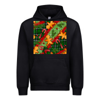 Black christmas gingerbread man and candy cane seamless pattern Urban Hoodie - BundleAndBundleShop