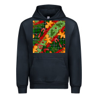 Navy christmas gingerbread man and candy cane seamless pattern Urban Hoodie - BundleAndBundleShop