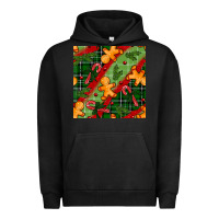 Pigment Black christmas gingerbread man and candy cane seamless pattern Urban Hoodie - BundleAndBundleShop