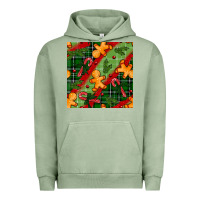 Pigment Oil Green christmas gingerbread man and candy cane seamless pattern Urban Hoodie - BundleAndBundleShop