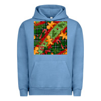 Pigment Pebble Blue christmas gingerbread man and candy cane seamless pattern Urban Hoodie - BundleAndBundleShop