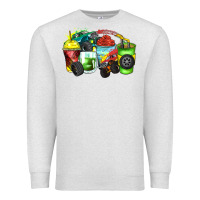 Oatmeal Heather monster truck coffee cups Premium Sweatshirt - Zillion Design Studio