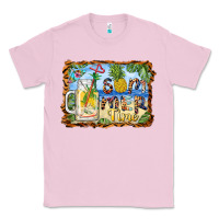Bubblegum Pink summer time pineapple and  beach Classic Tee - BarkalooDesign
