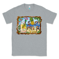 Heather Grey summer time pineapple and  beach Classic Tee - BarkalooDesign