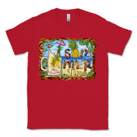 Red summer time pineapple and  beach Classic Tee - BarkalooDesign