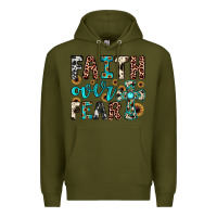 Army Green faith over fear Premium Hoodie - JahusDesignShop