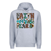 Heather Grey faith over fear Premium Hoodie - JahusDesignShop