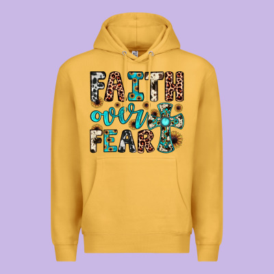 Faith Over Fear Premium Hoodie Designed By Jahusdesignshop