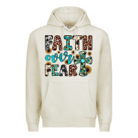 Oatmeal Heather faith over fear Premium Hoodie - JahusDesignShop