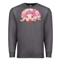 Charcoal Heather Balerina Baby Pig With Tutu Premium Sweatshirt - RanaPortraitStore