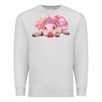 Dove Grey Balerina Baby Pig With Tutu Premium Sweatshirt - RanaPortraitStore
